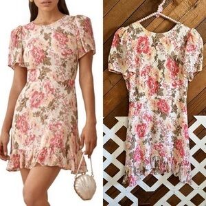 Reformation Beesley floral mini dress in Farrah size 8